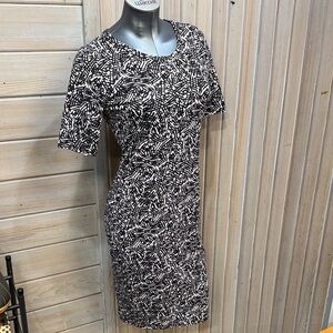 LuLaRoe Black and White Abstract Midi Dress